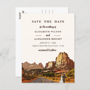 Capitol Reef NP Utah Desert Watercolor Wedding Postcard
