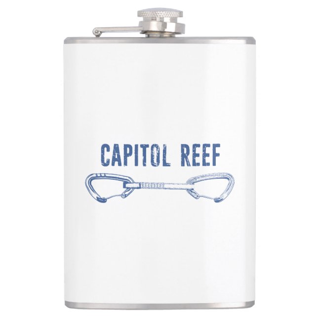 Capitol Reef Rock Climbing Quickdraw Hip Flask (Front)