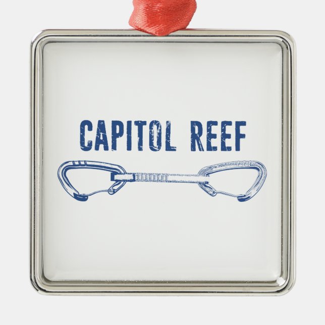 Capitol Reef Rock Climbing Quickdraw Metal Ornament (Front)