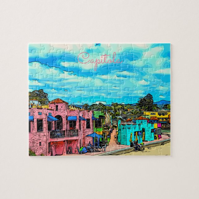 Capitola Cacitas California Coastal Jigsaw Puzzle (Horizontal)