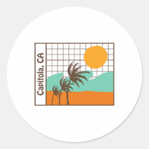 Capitola California Beach Classic Round Sticker