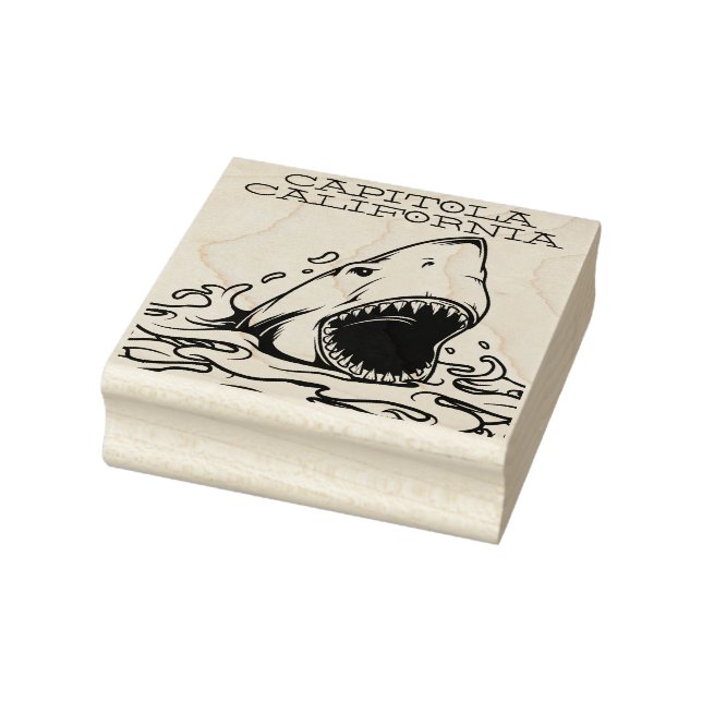 Capitola California Shark Rubber Stamp (Stamp)
