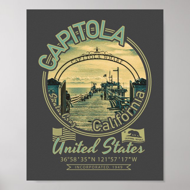 CAPITOLA SANTA CRUZ CALIFORNIA - CAPITOLA WHARF POSTER (Front)