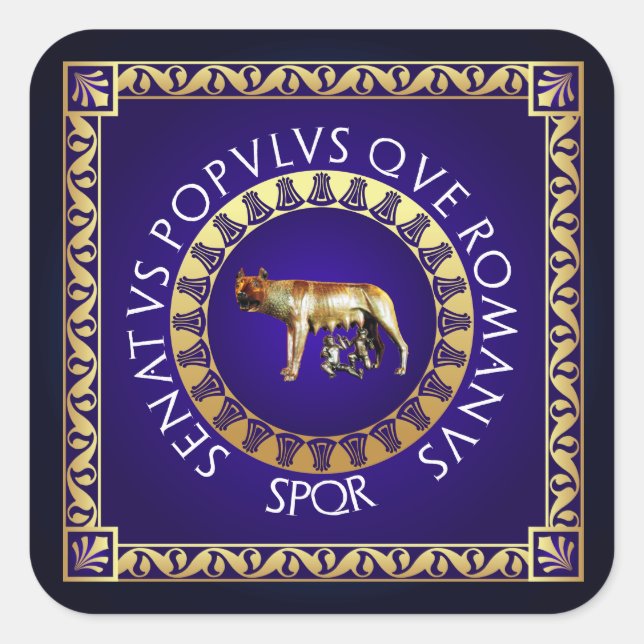 Capitoline Wolf Square Sticker (Front)
