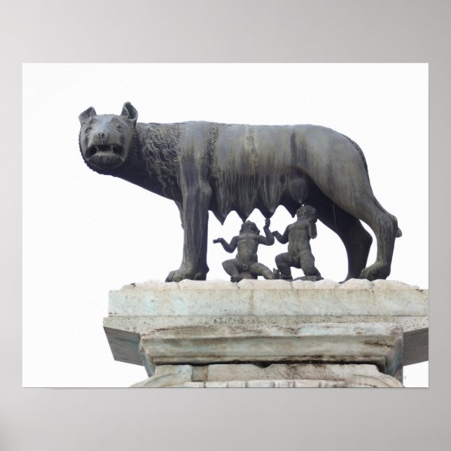 Capitoline Wolf Statue (She-wolf suckling), Poster (Front)