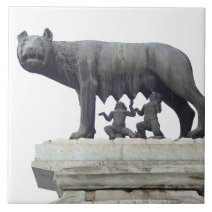 Capitoline Wolf Statue (She-wolf suckling), Tile