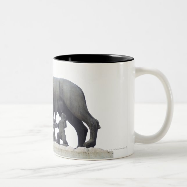 Capitoline Wolf Statue (She-wolf suckling), Two-Tone Coffee Mug (Right)