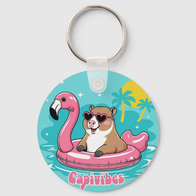 Capivara Stylosa in the summer with Boia Rosa Key Ring (Front)