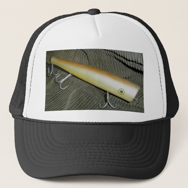 Cap'n Bill Popper Vintage Lure Red Squid Hat (Front)