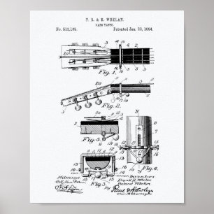 Capo Tasto 1893 Patent Art White Paper Poster
