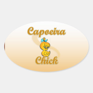 Capoeira Chick Oval Sticker