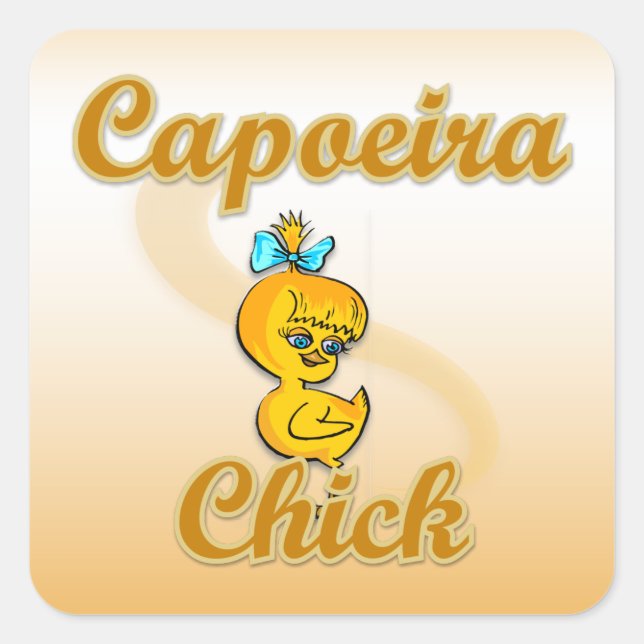 Capoeira Chick Square Sticker (Front)