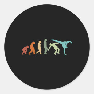 Capoeira Dance Martial Arts Brazil Karate Evolutio Classic Round Sticker