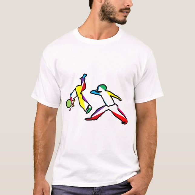 capoeira jogo roda brazil angola rainbow T-Shirt (Front)