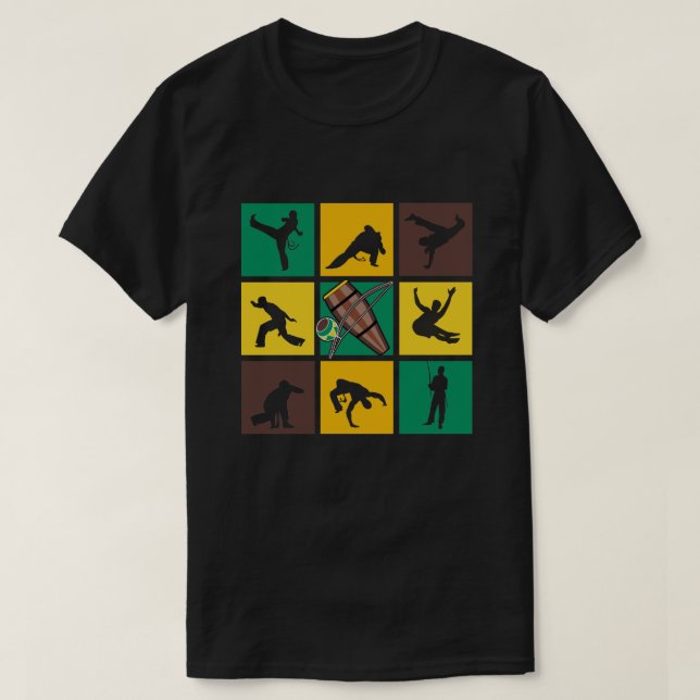 Capoeira Pop Art like Sports Players T-Shirt (Design Front)
