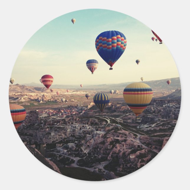 Cappadocia Turkey Hot Air Balloons Classic Round Sticker (Front)
