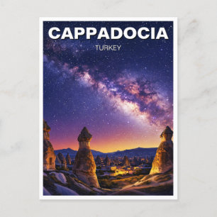 Cappadocia Turkey Night Milky Way  Postcard