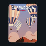 Cappadocia Turkey Retro Travel Art Vintage  Magnet<br><div class="desc">Cappadocia retro travel design. Famous for its unique rock formations and hot air ballooning opportunities,  the otherworldly landscapes of Cappadocia are one of Turkey's most popular natural wonders.</div>