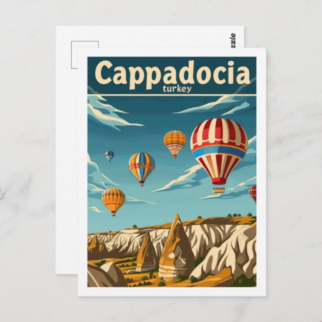 Cappadocia Turkey Vintage Famous Travel Place Postcard (Front/Back)