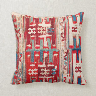 Cappadocian 18th Century Anatolian Kilim Print Cushion