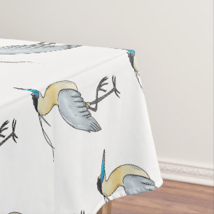 Capped heron bird cartoon illustration  tablecloth