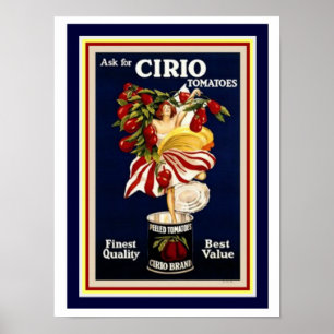 Cappiello Ad Poster-Cirio Tomatoes 12 x 16 Poster