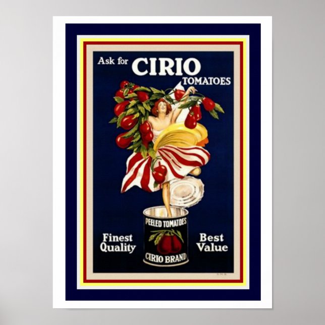 Cappiello Ad Poster-Cirio Tomatoes 12 x 16 Poster (Front)