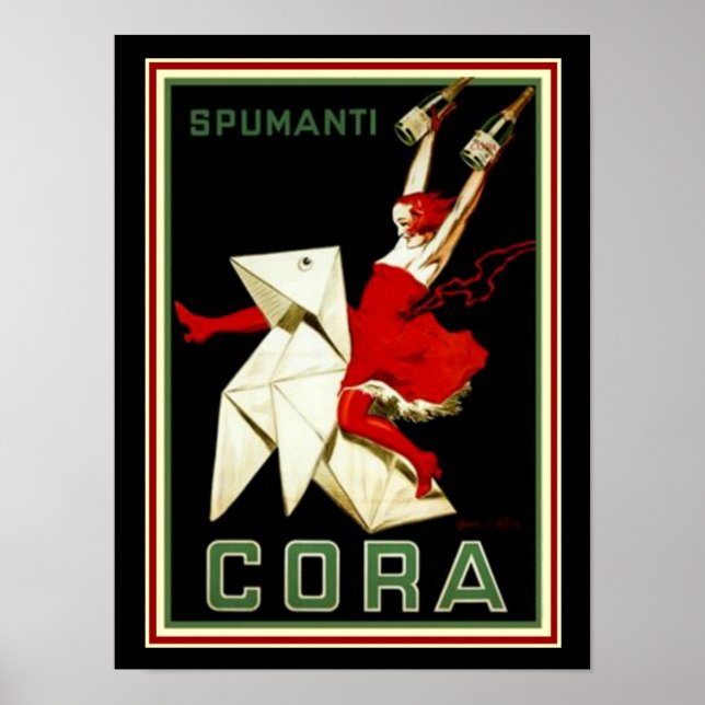 Cappiello Art Deco "Cora" Spumanti Print 12 x 16 (Front)