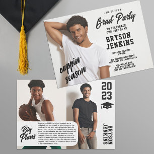 Cappin Season Masculine Graduation Invitation
