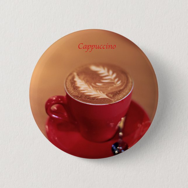 Cappuccino 6 Cm Round Badge (Front)