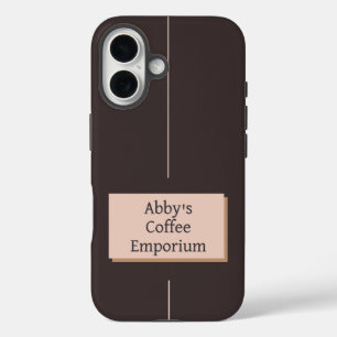 Cappuccino and Text on Coffee Brown iPhone 16 Case