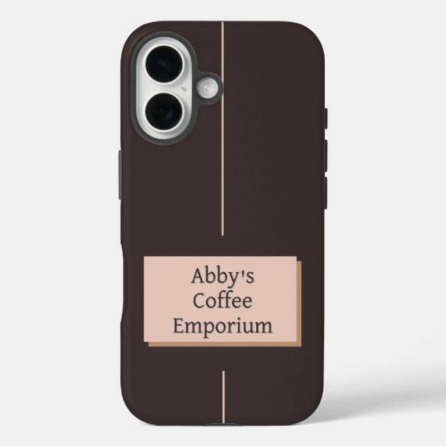 Cappuccino and Text on Coffee Brown Case-Mate iPhone Case (Back)