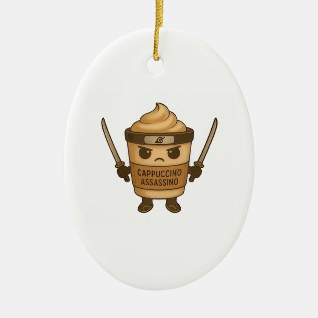 Cappuccino Assassino Italian Ceramic Ornament (Front)