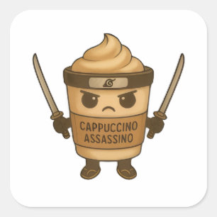 Cappuccino Assassino Italian Square Sticker