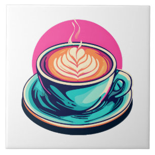 Cappuccino coffee cup ceramic tile
