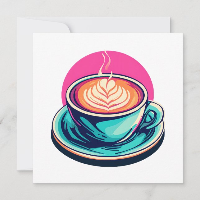 Cappuccino coffee cup invitation (Front)