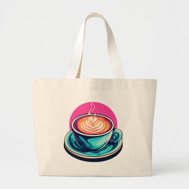 Cappuccino coffee cup large tote bag (Front)