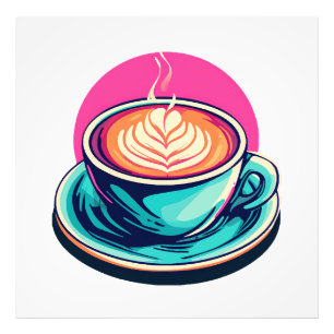 Cappuccino coffee cup photo print