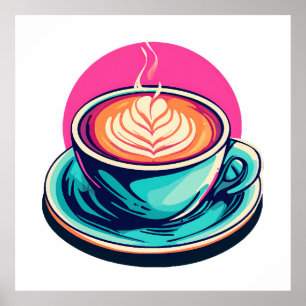 Cappuccino coffee cup poster