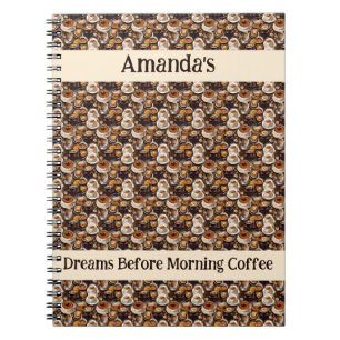 Cappuccino Coffee Oil Paint Pattern Personalised  Notebook