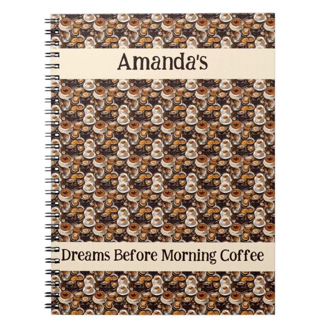 Cappuccino Coffee Oil Paint Pattern Personalised  Notebook (Front)