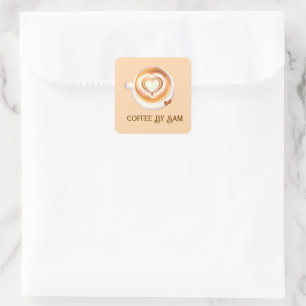 Cappuccino Coffee Square Sticker