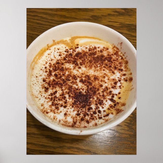 Cappuccino Coffee with Cinnamon Topping Poster (Front)