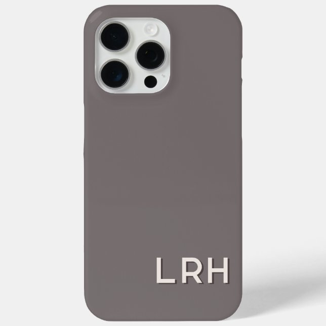 Cappuccino Cream Minimalist Monogram Case (Back)