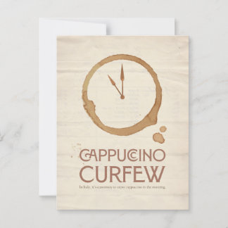 Cappuccino Curfew – 11AM Coffee Postcard