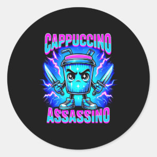 Cappuccino Ino Brainrot Italian Meme Classic Round Sticker