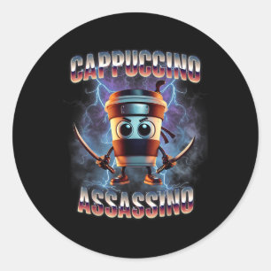 Cappuccino Ino Brainrot Italian Meme Classic Round Sticker