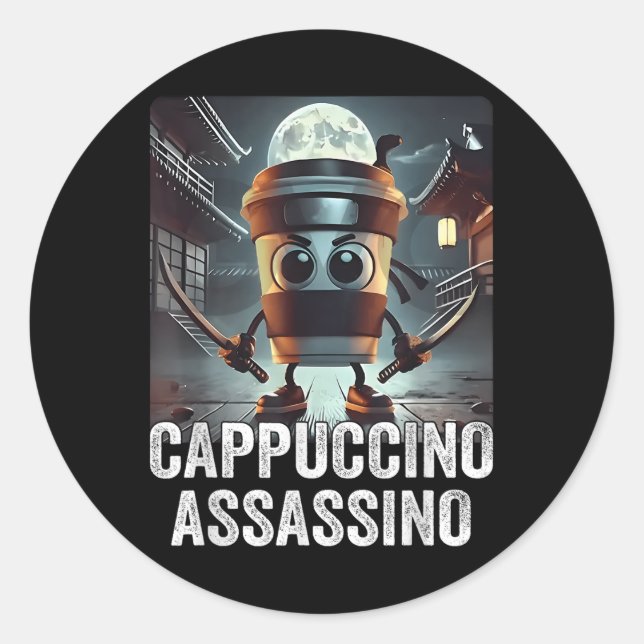 Cappuccino Ino, Italian Brainrot Meme, Espresso Me Classic Round Sticker (Front)