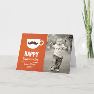 Cappuccino Moustache Photo Father's Day Card