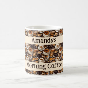 Cappuccino Oil Paint Pattern Personalised Coffee Mug